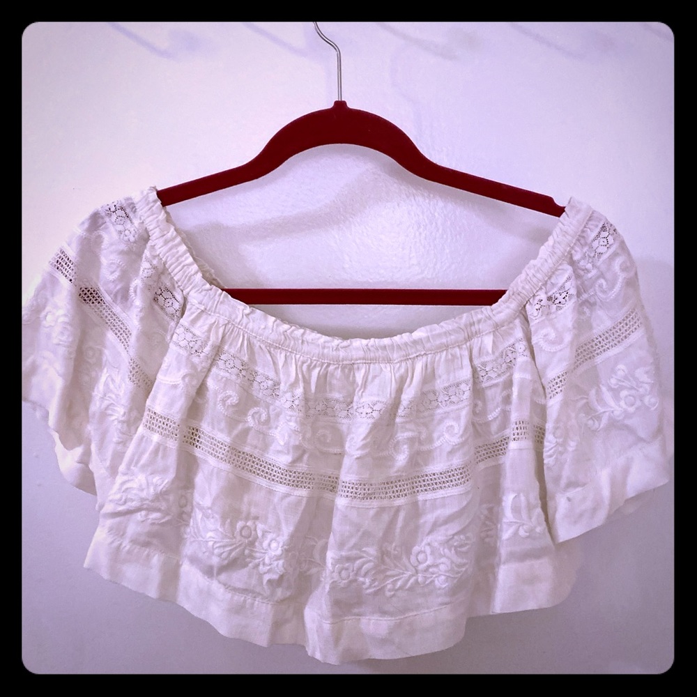 LSpace white knit crop top